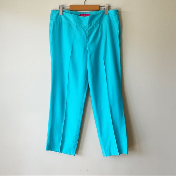 Lilly Puliitzer Jubilee Collection Colton Crop Pants in Lagoon Blue Size 10 - Picture 4 of 9